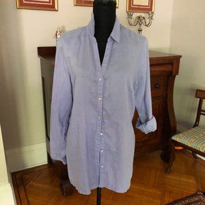J.Jill Linen Tunic Long Shirt roll tab Violet